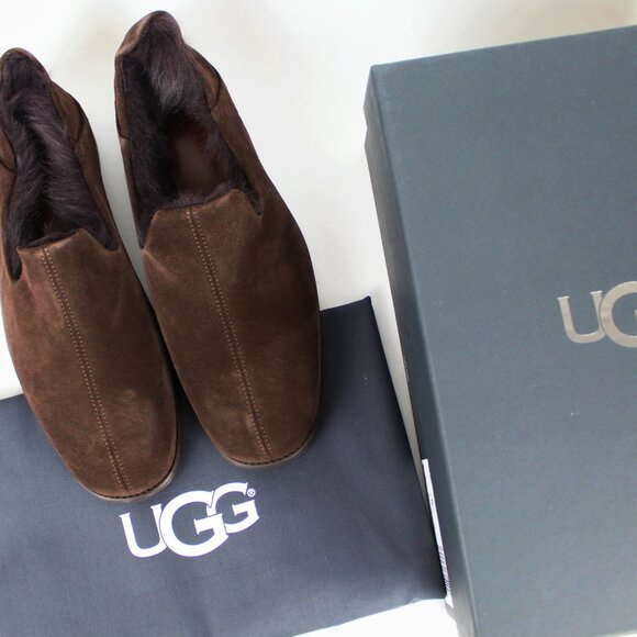 NEW UGG Suede Genuine Shearling Lined Slipper - Picture 2 of 12